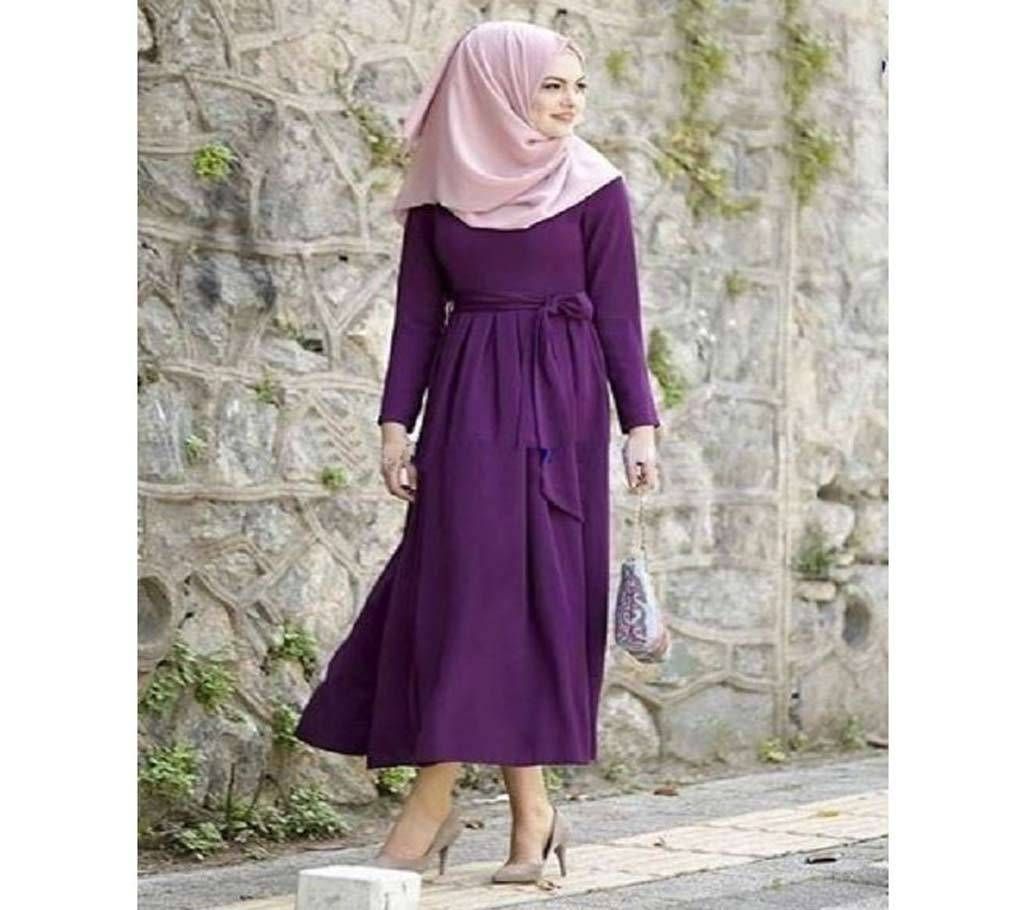 Purple Jersey/China Linen Borka For Women