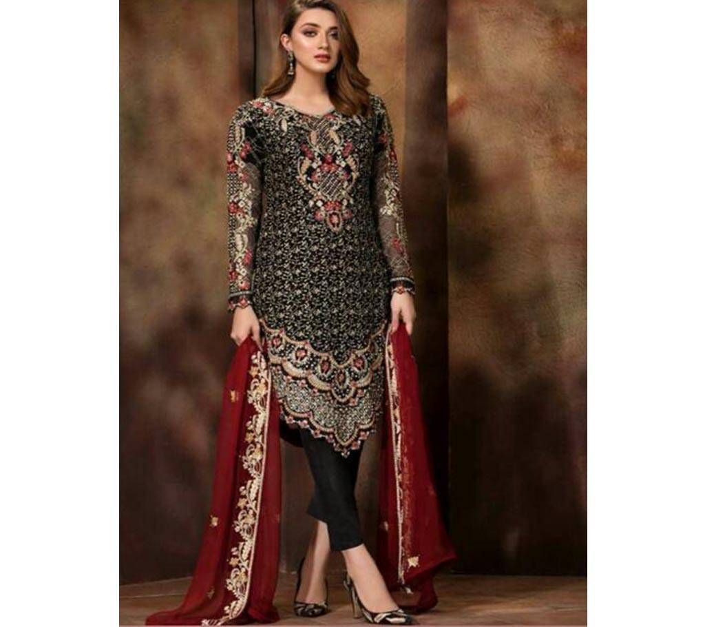 Charizma Mariyam VOL 3 1001 Black with Golden Embroidery three Piece Copy