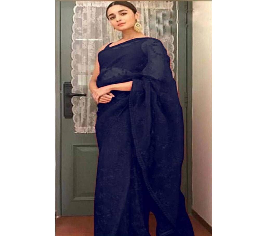 New Launching Hit Design Aaliya Bhatt Special Saree Navy Blue Color- 01