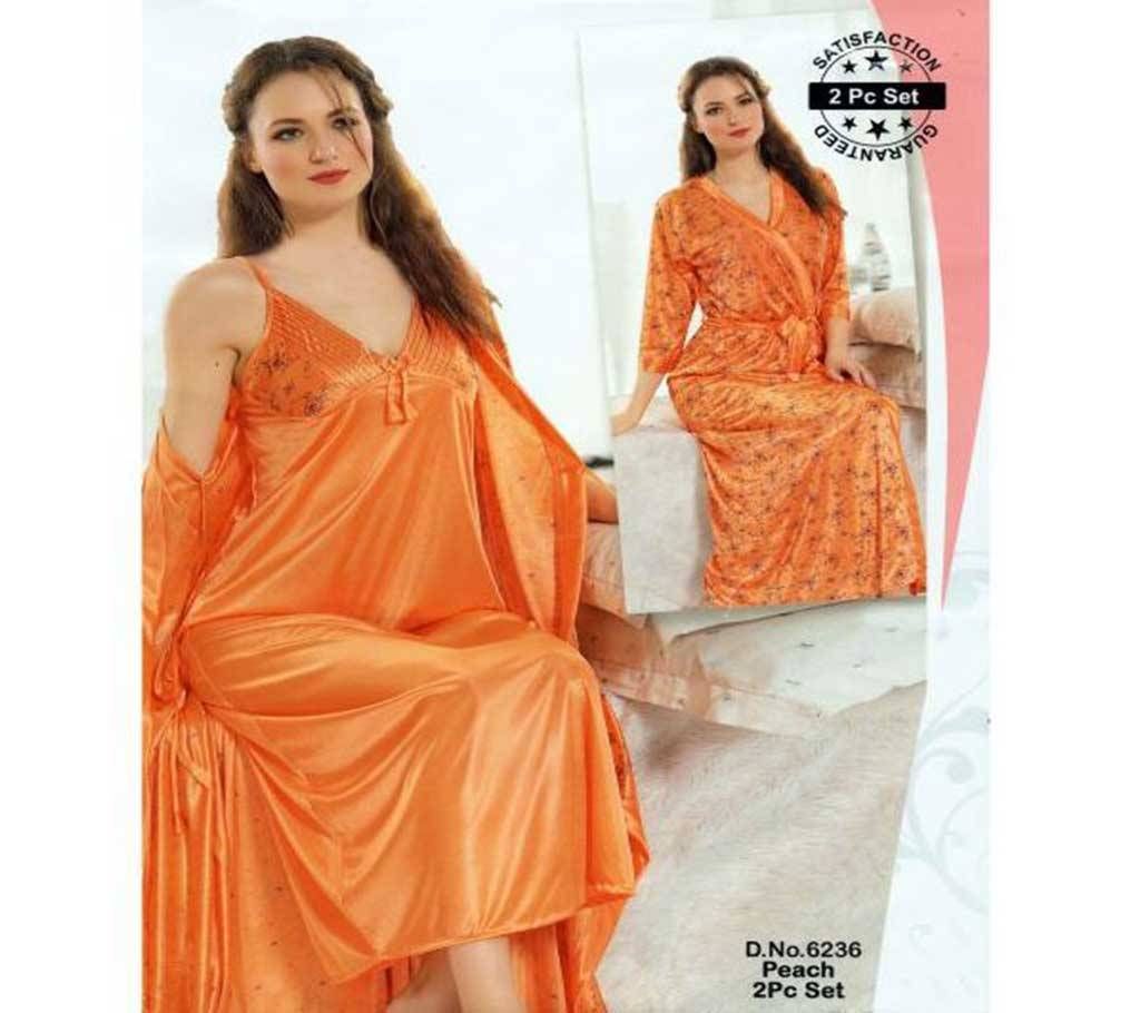 Fashionable Two Part Nighty-6236 Peach