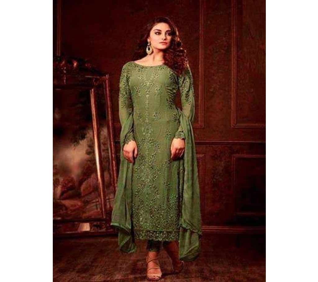 Georgette With Embroidery Three Piece 