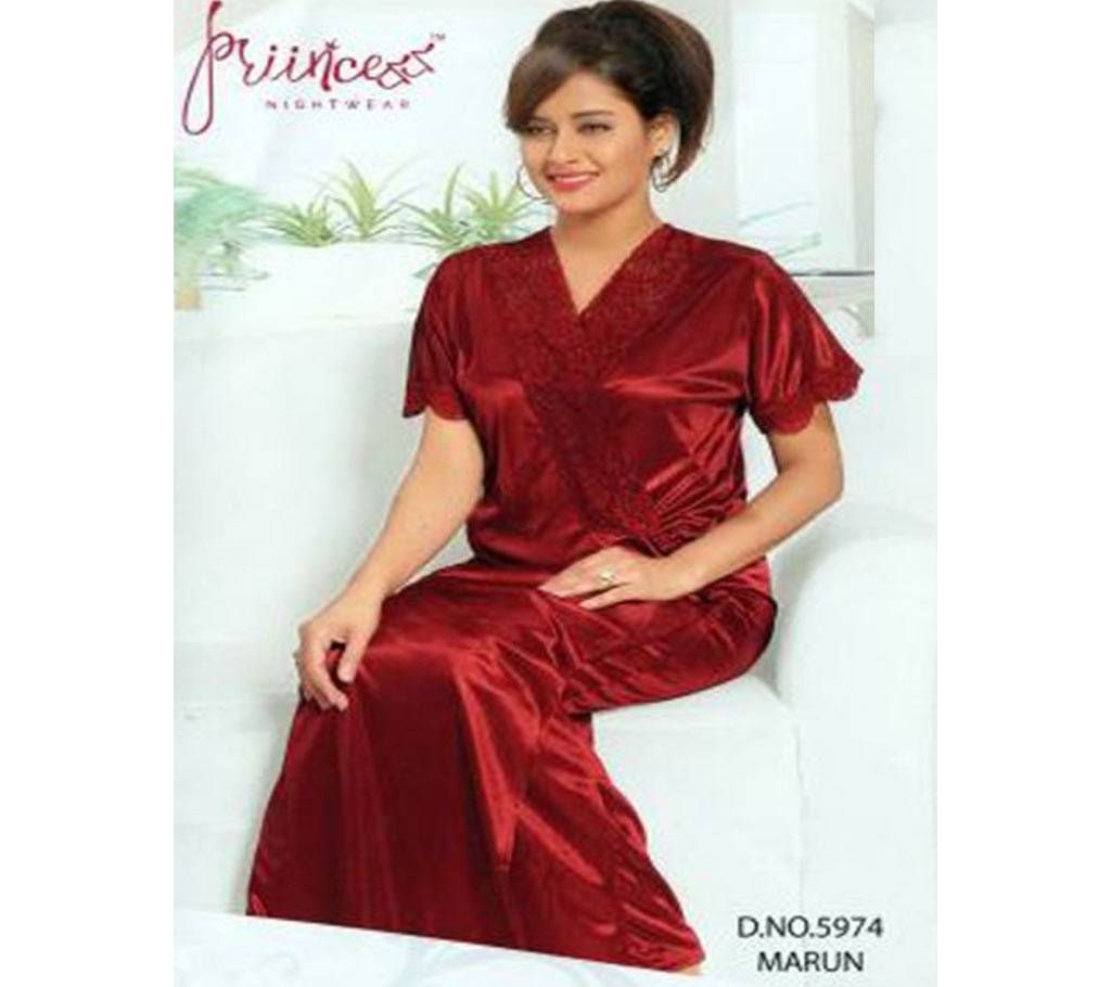Fashionable Two Part Nighty-5974 Maroon