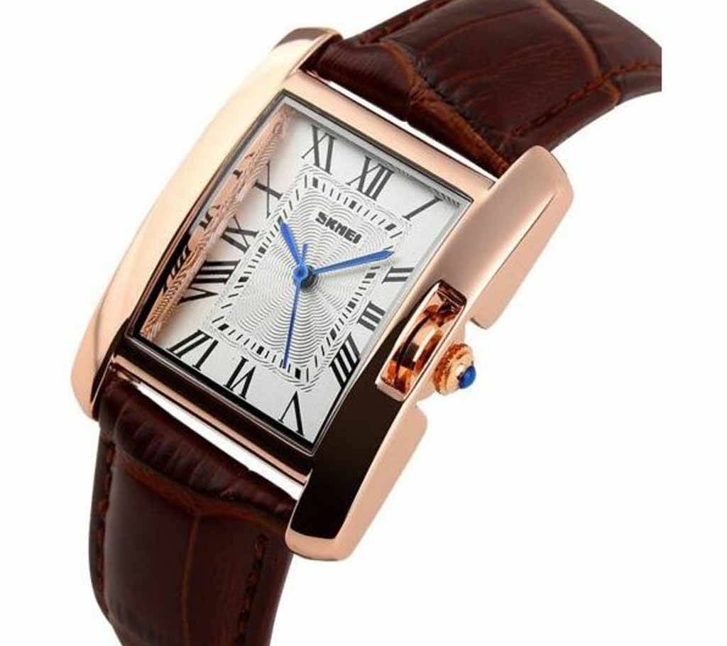 SKMEI 1085 custom leather ladies promotional cheap leather cuff watches