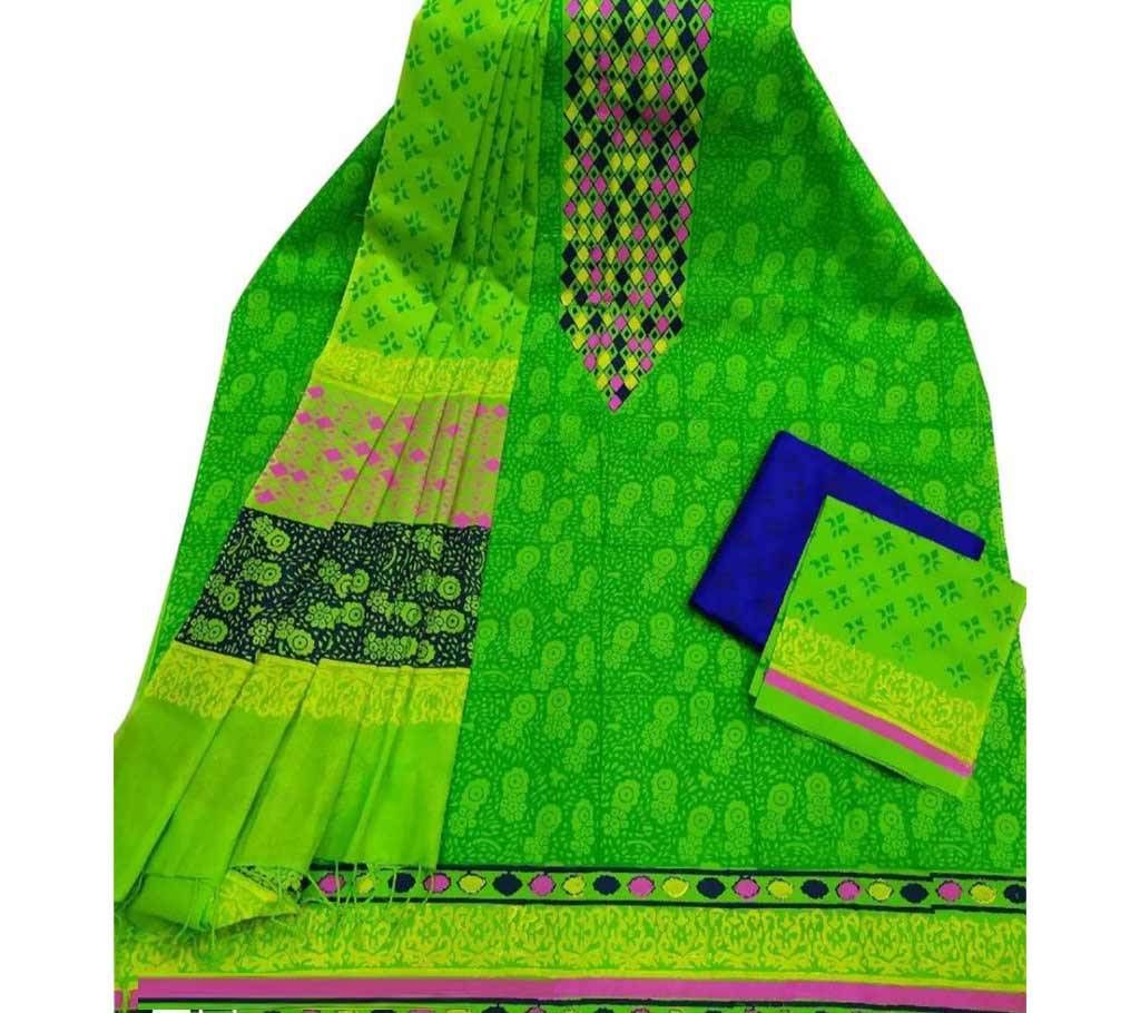 Unstitched Block Printed Cotton Salwar kameez fs-6