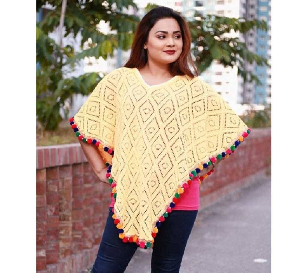 Cream Stylist Poncho ( Hand Work)