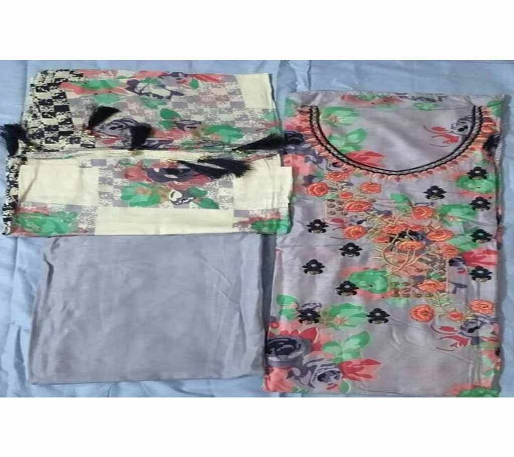 Unstitched Chinese Cotton Three Piece 05