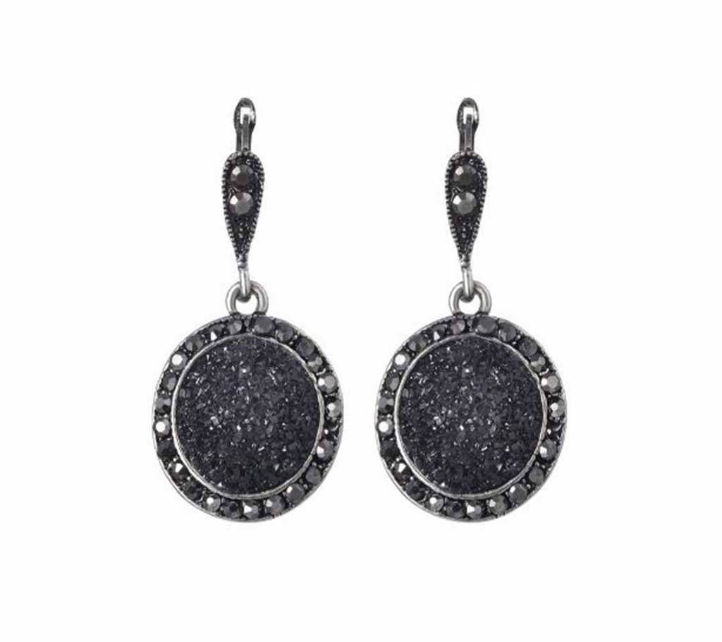 Adjustable Black Crystal Earrings For Women
