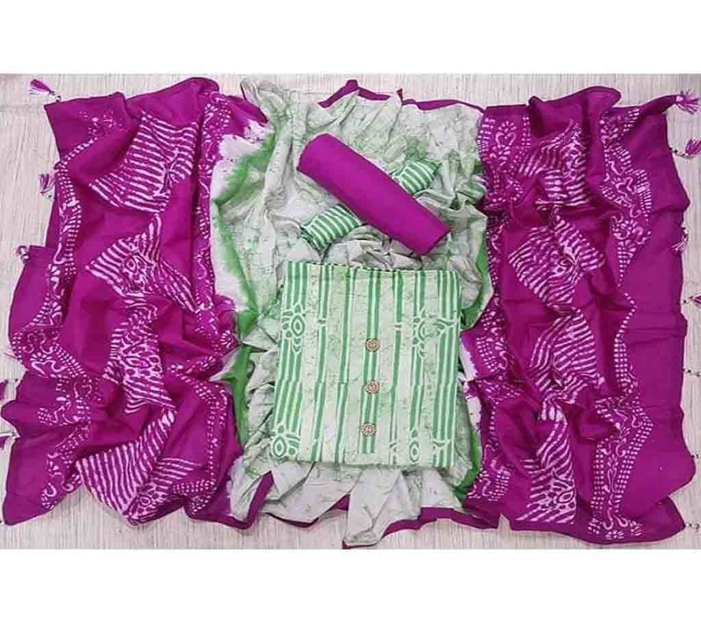 Bexi Voil Leach Vegetable Batik Three Piece For Women-10