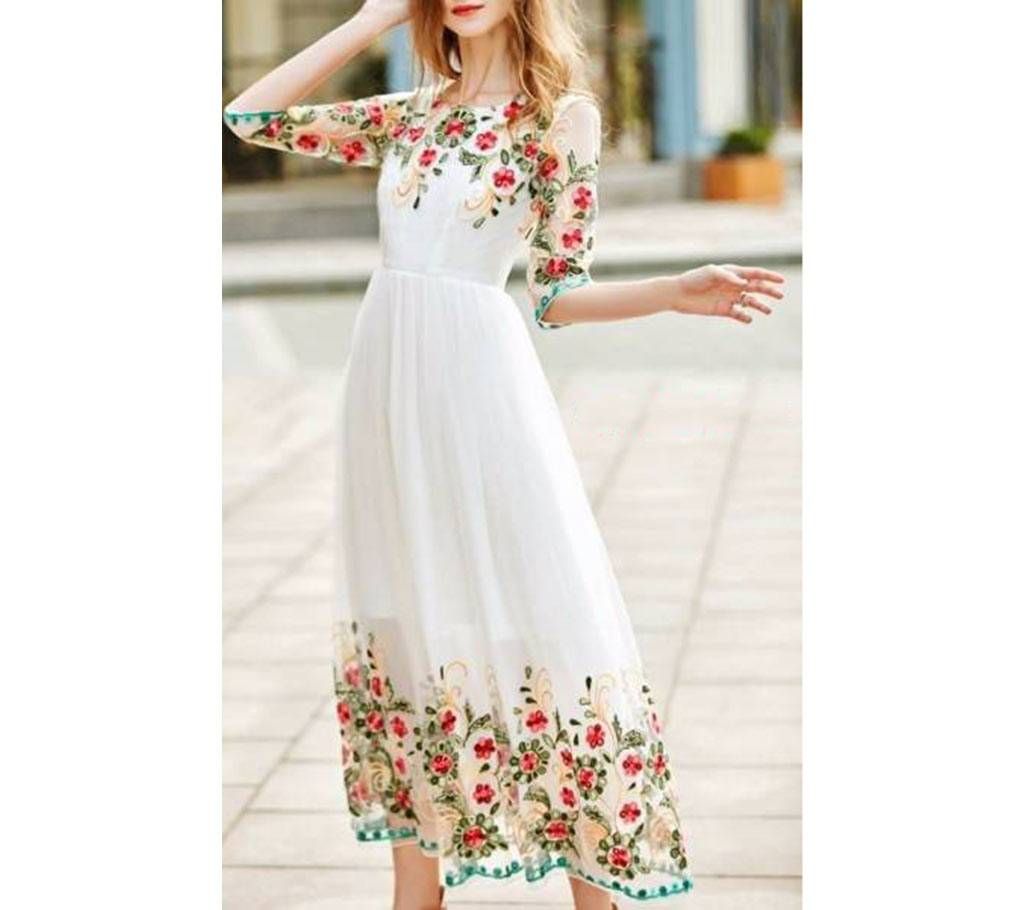 Ladies Embroidery Georgette Gown