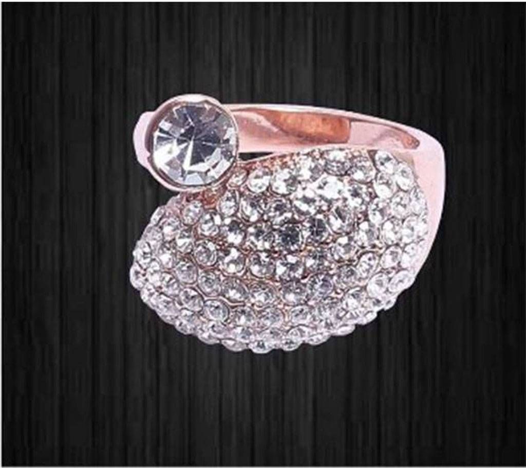 Platinum Plated Stone Setting Finger Ring