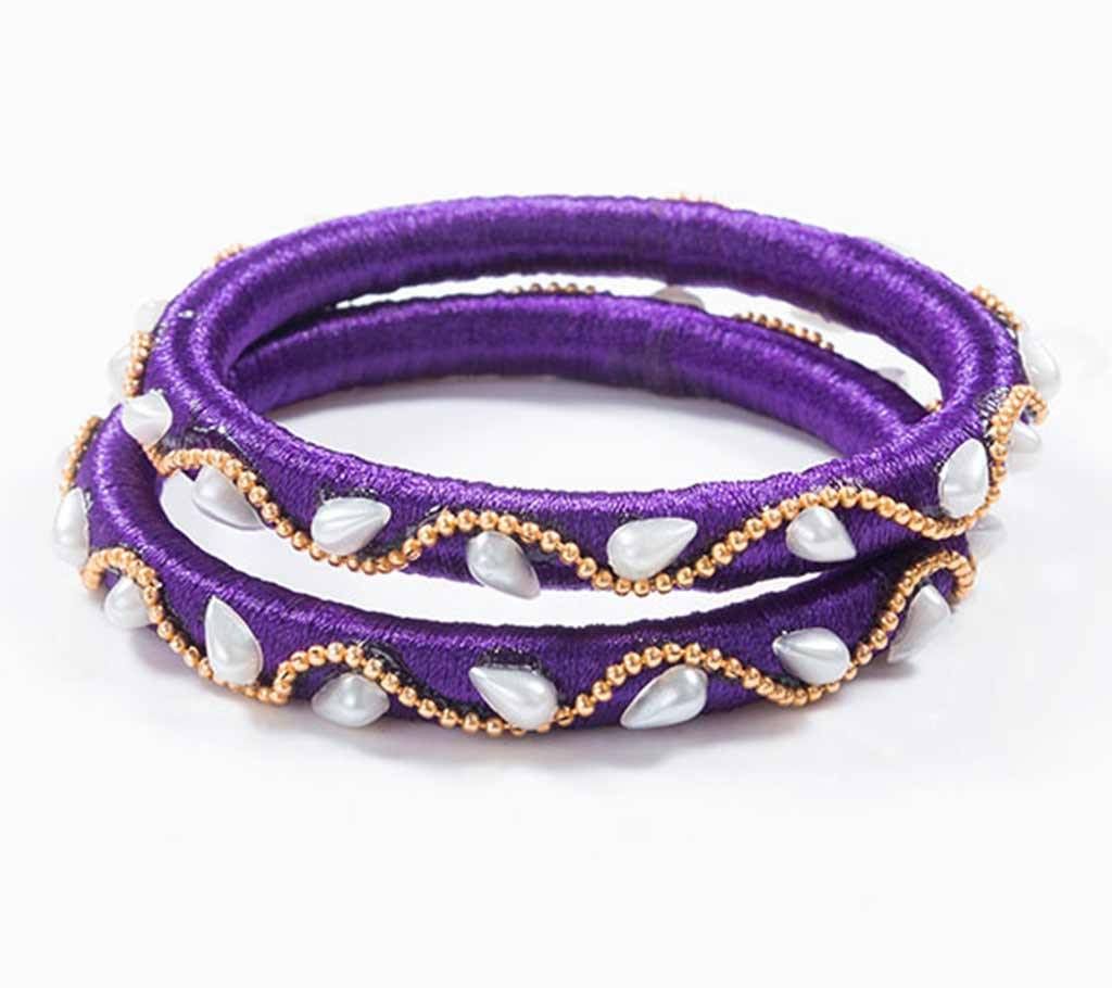 Purple color silk thread bangles