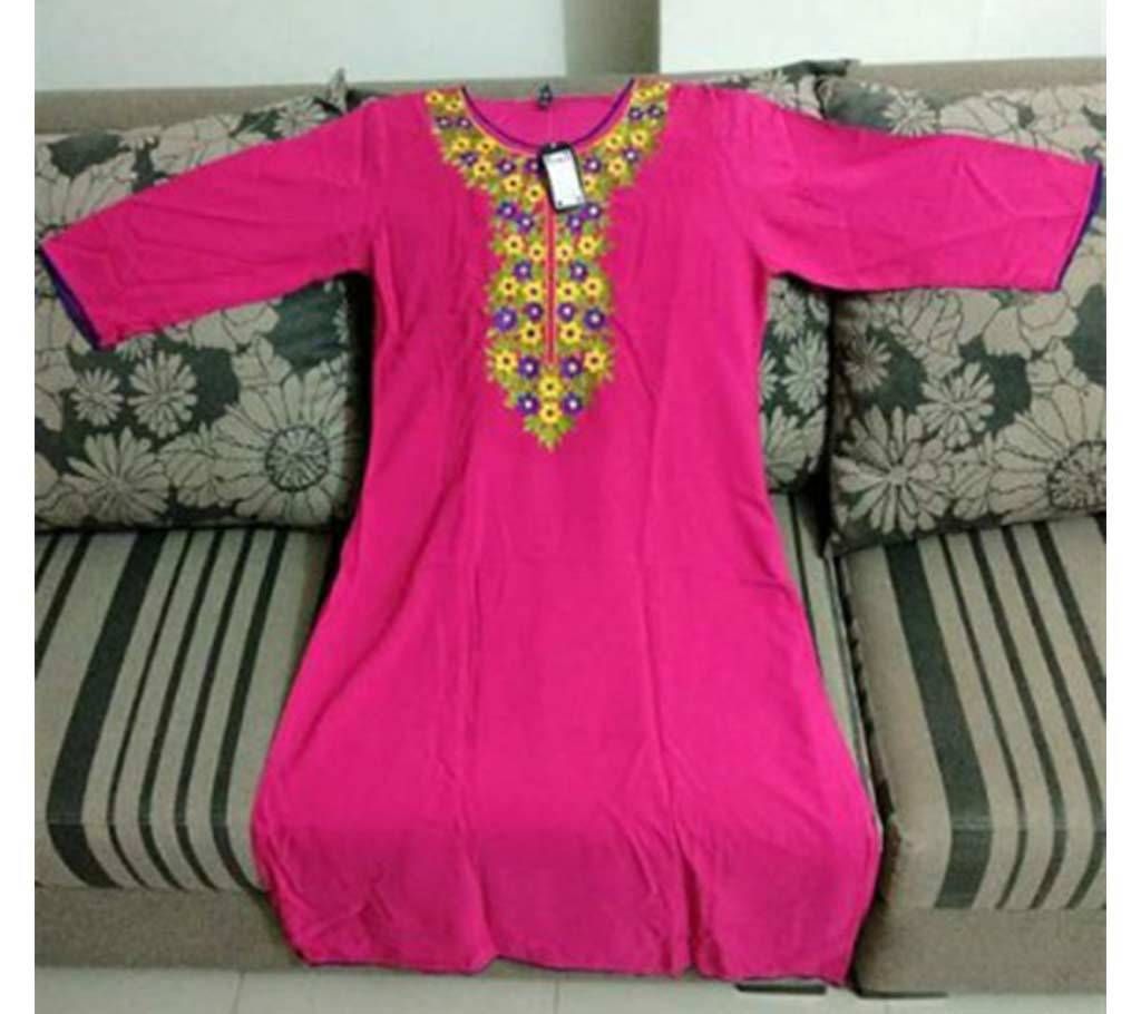 Embroidery Linen Single Kamiz