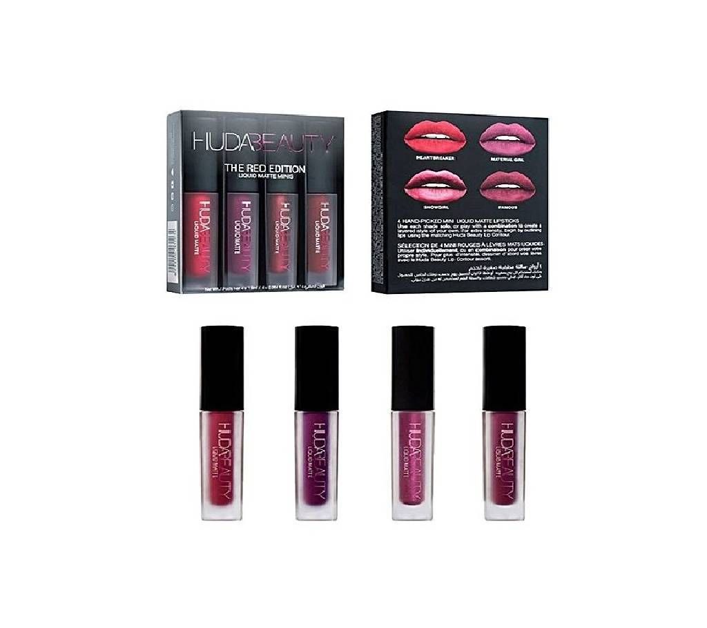 Huda Beauty Matte Liquid Lipstick Mini Set - Red