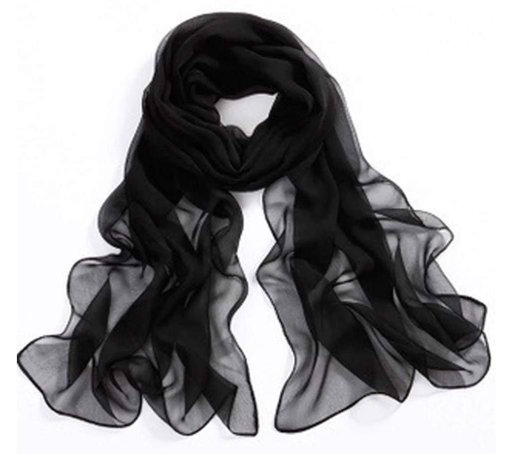 Black Chiffon Scarf for Women