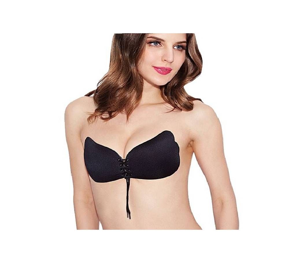 Black Silicone and Spandex Bra for Women- Free Size