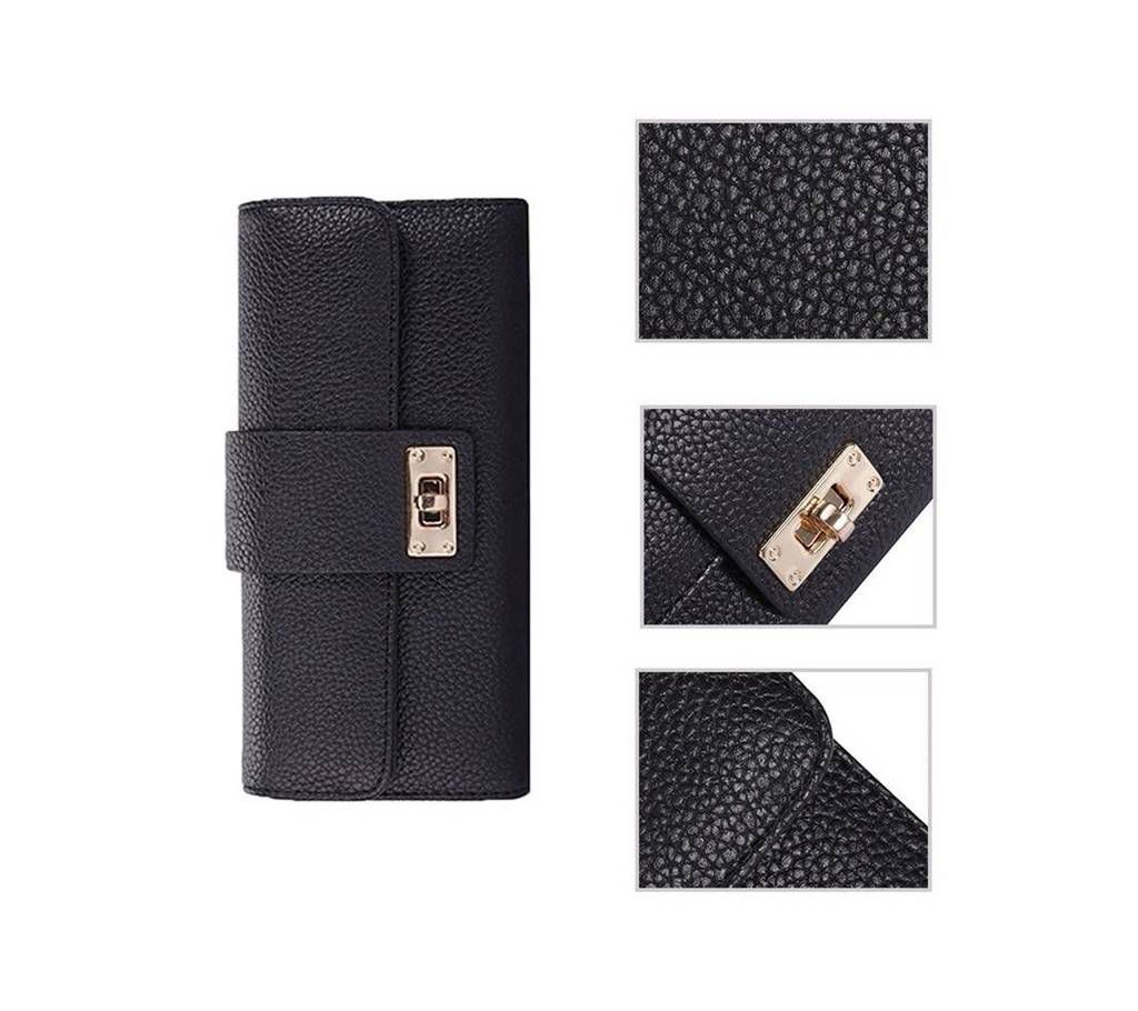 Fashion long design purse clutch for women (Black)