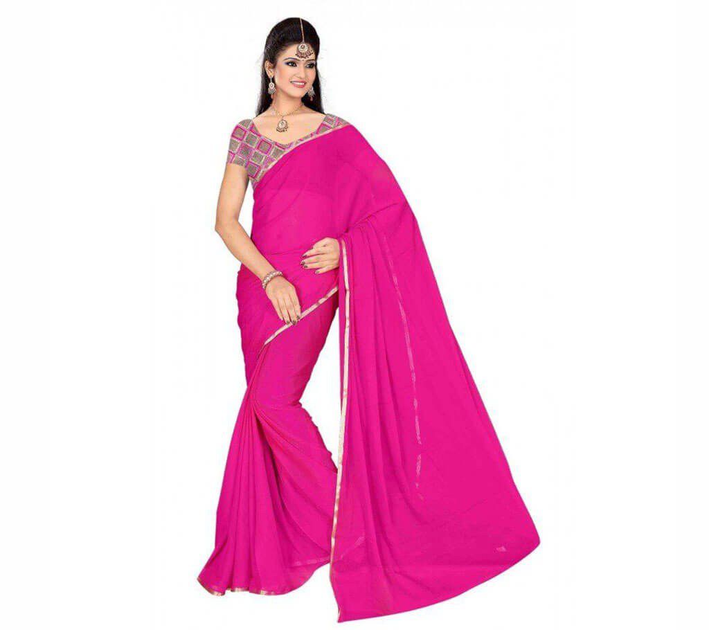 Indian pink Soft Georgette Saree