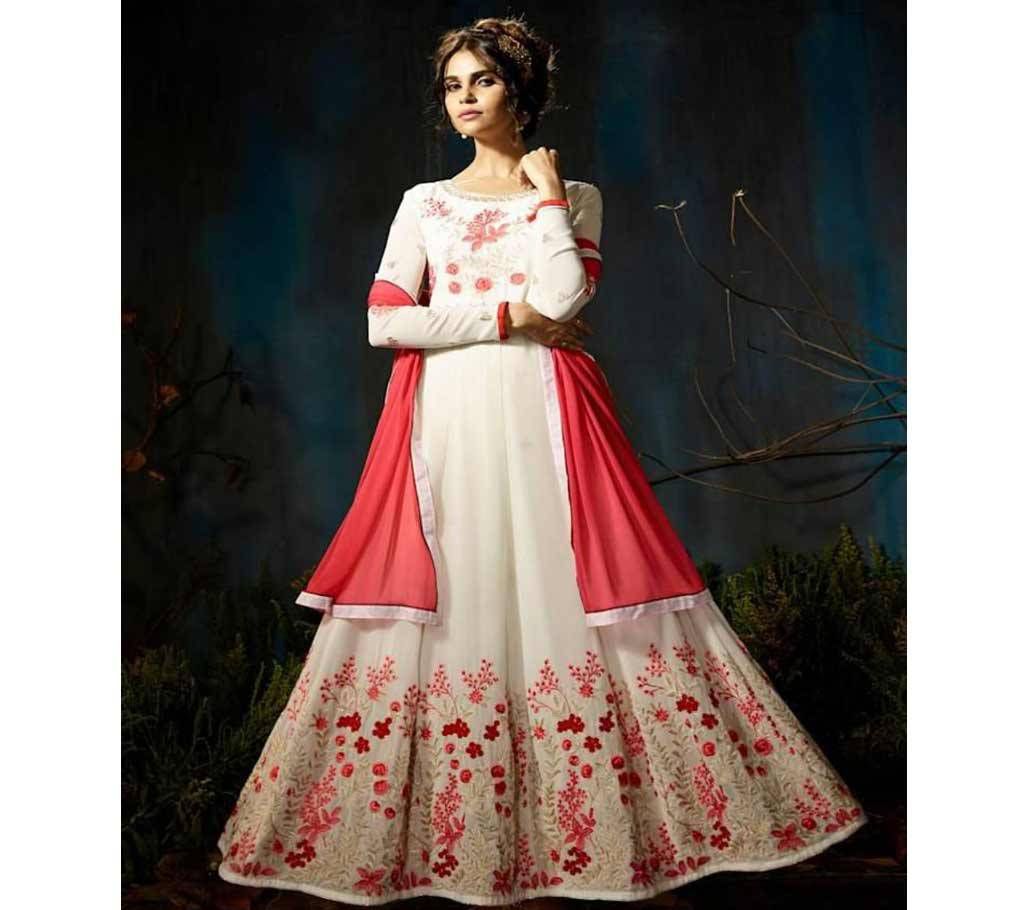 Unstitched Georgette with Embroidery Floor Touch Designer salwar suit  sutva 028
