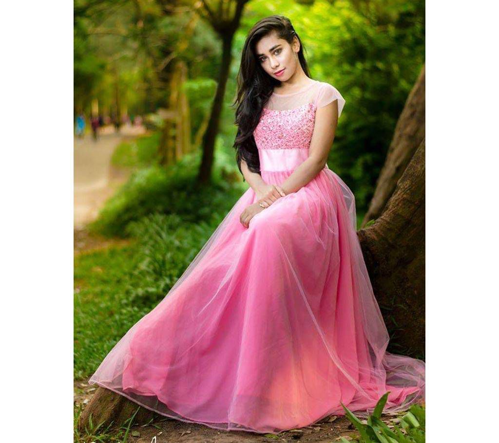 Unstitched Eid Special Pink Gown