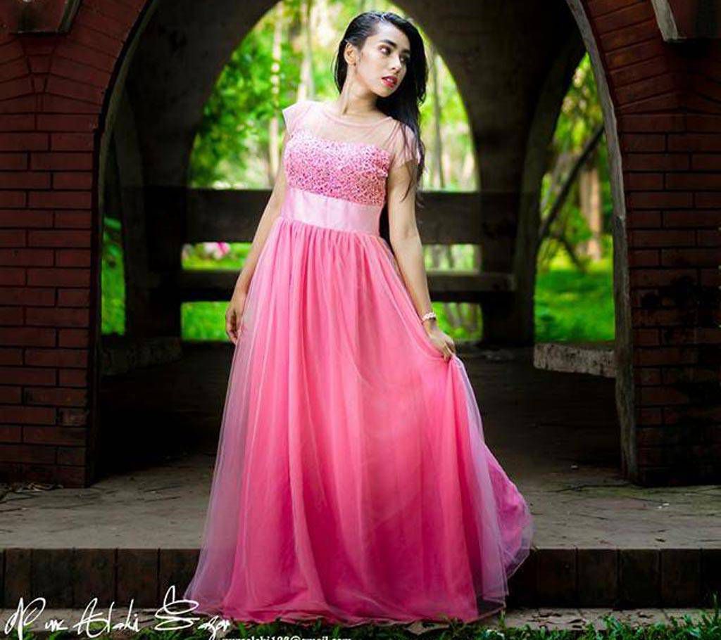 Unstitched Eid Special Pink Gown