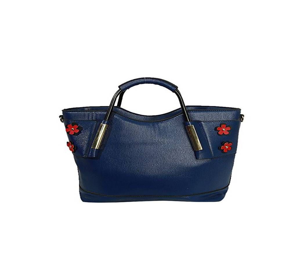 NAVY BLUE SYNTHETIC HAND BAG FOR WOMEN