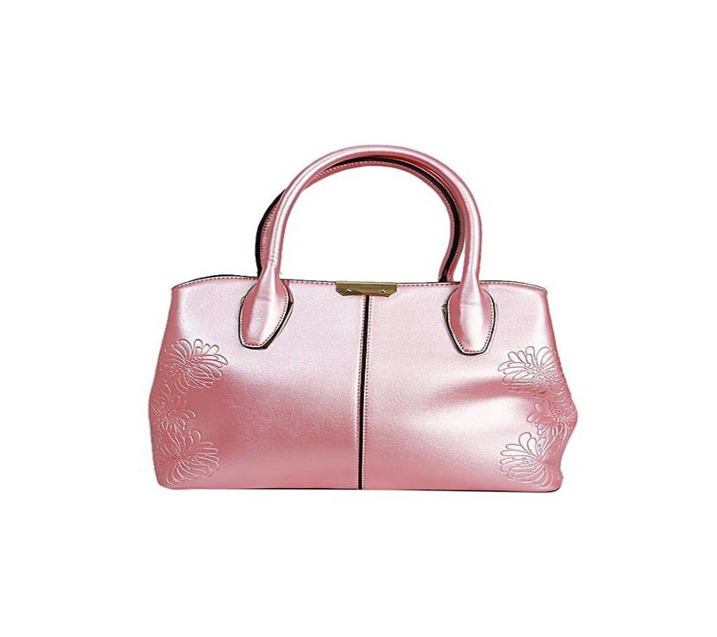 PINK SYNTHETIC HAND BAG FOR WOMEN