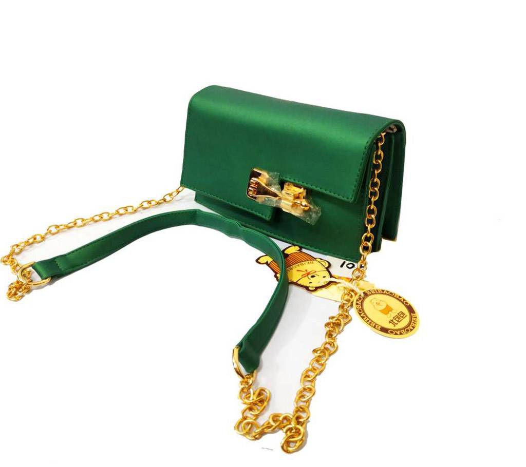 Dark Green Mini Artificial Leather Party Bag for Women