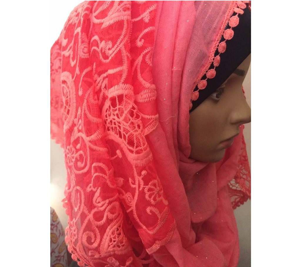 Half Half Cotton Shimmery Lace Hijab
