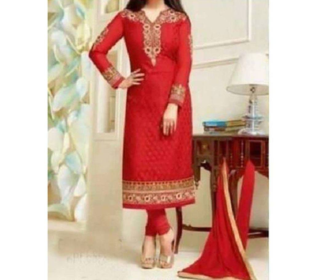 Indian Un stitched Georgette embroidery three piece- copy 