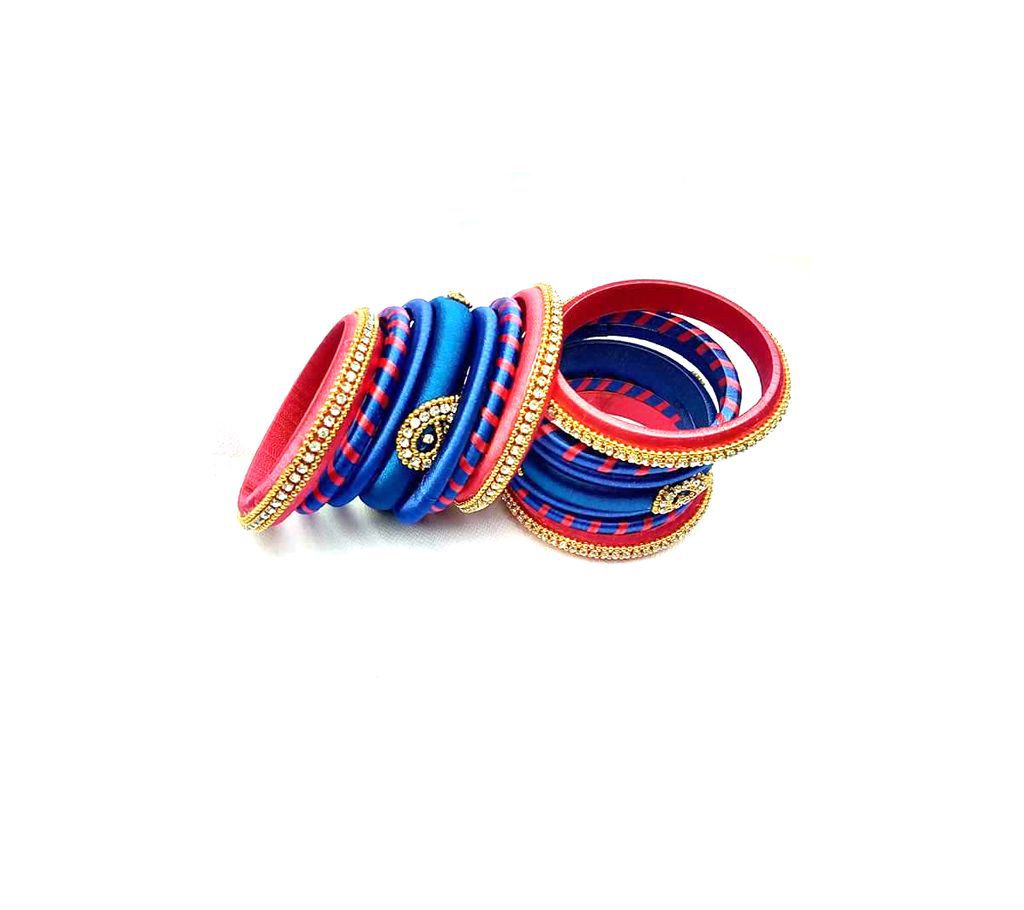 Silk thread Jewellery Bangle (blue , red)