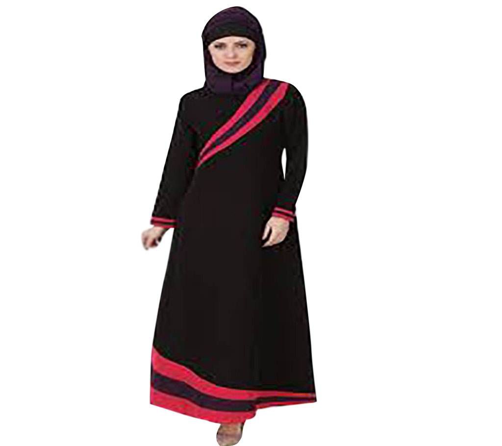 Black & Red  China Linen  Borka For Women
