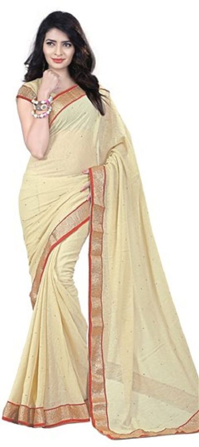  Indian soft georgette sharee with lace border
