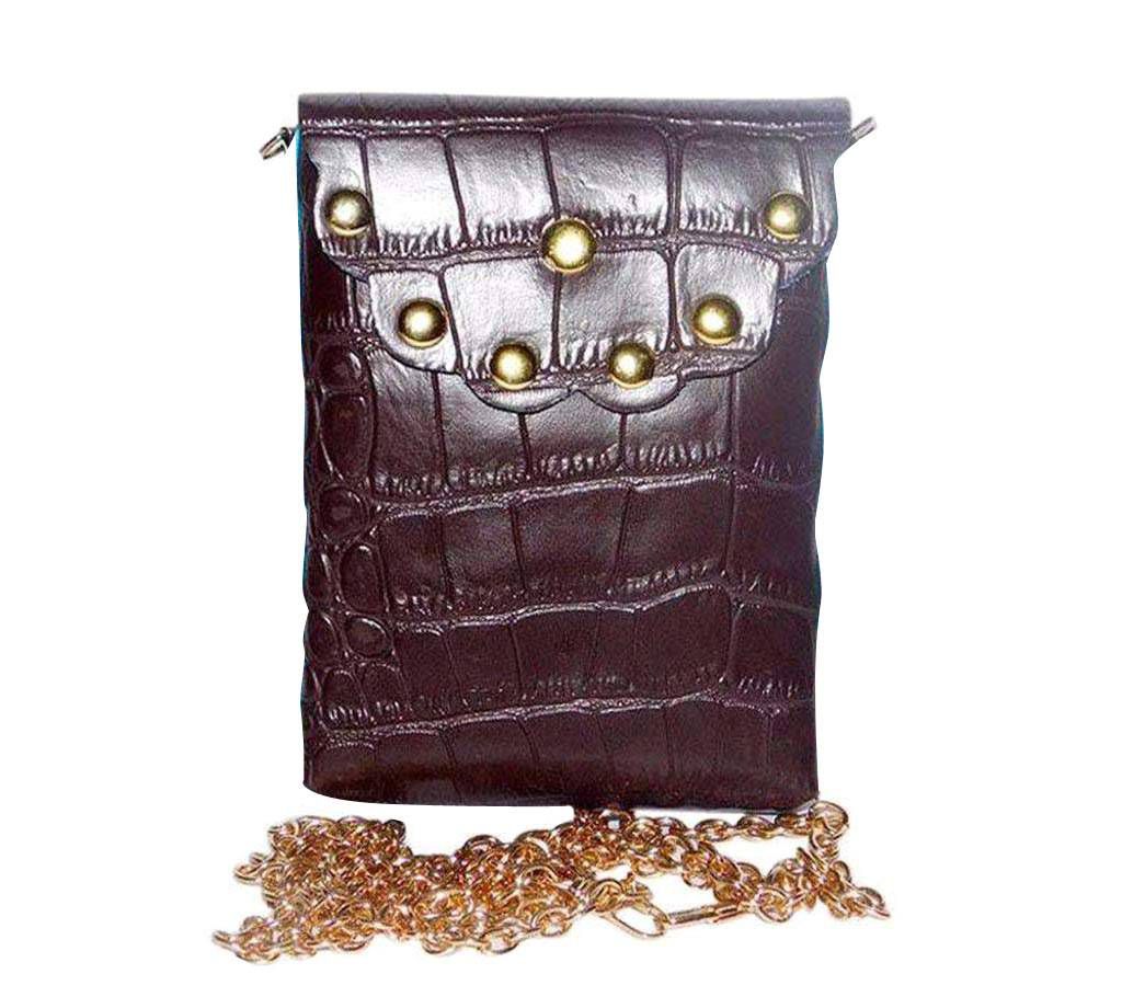 Coffee PU Leather Mobile Bag For Women