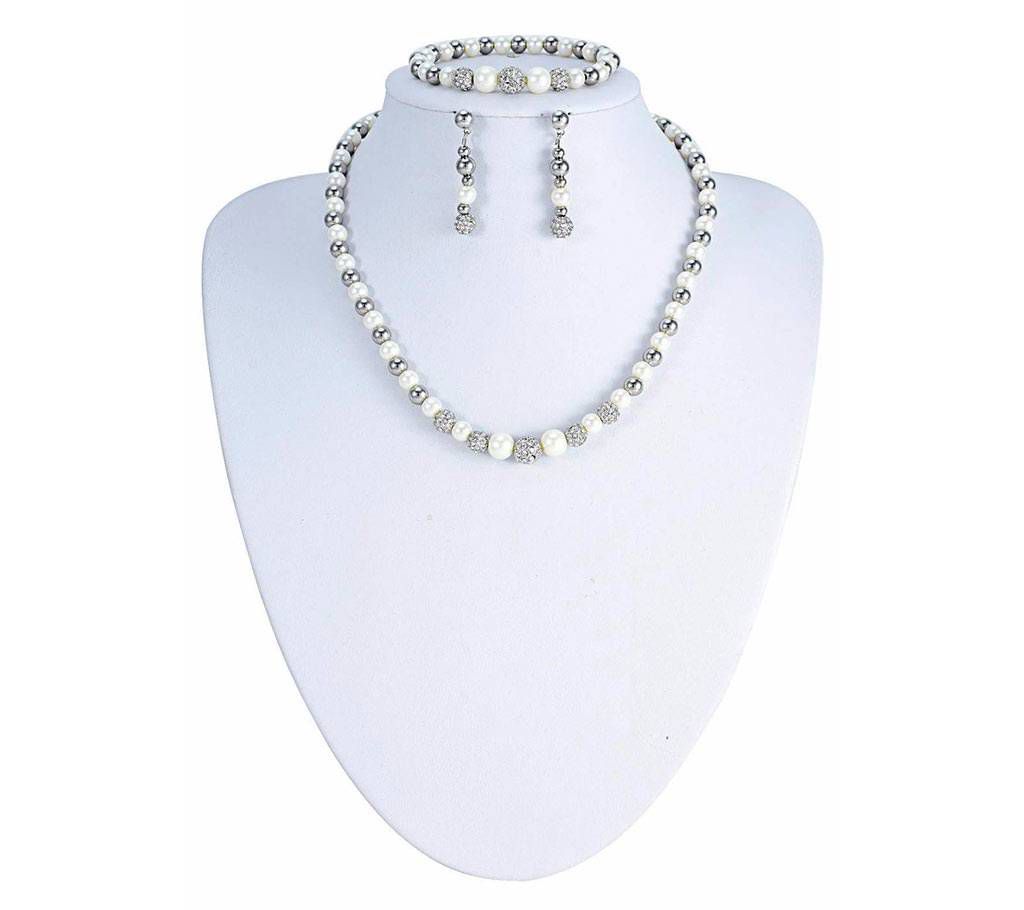 Artificial pearl setting jewellery set 