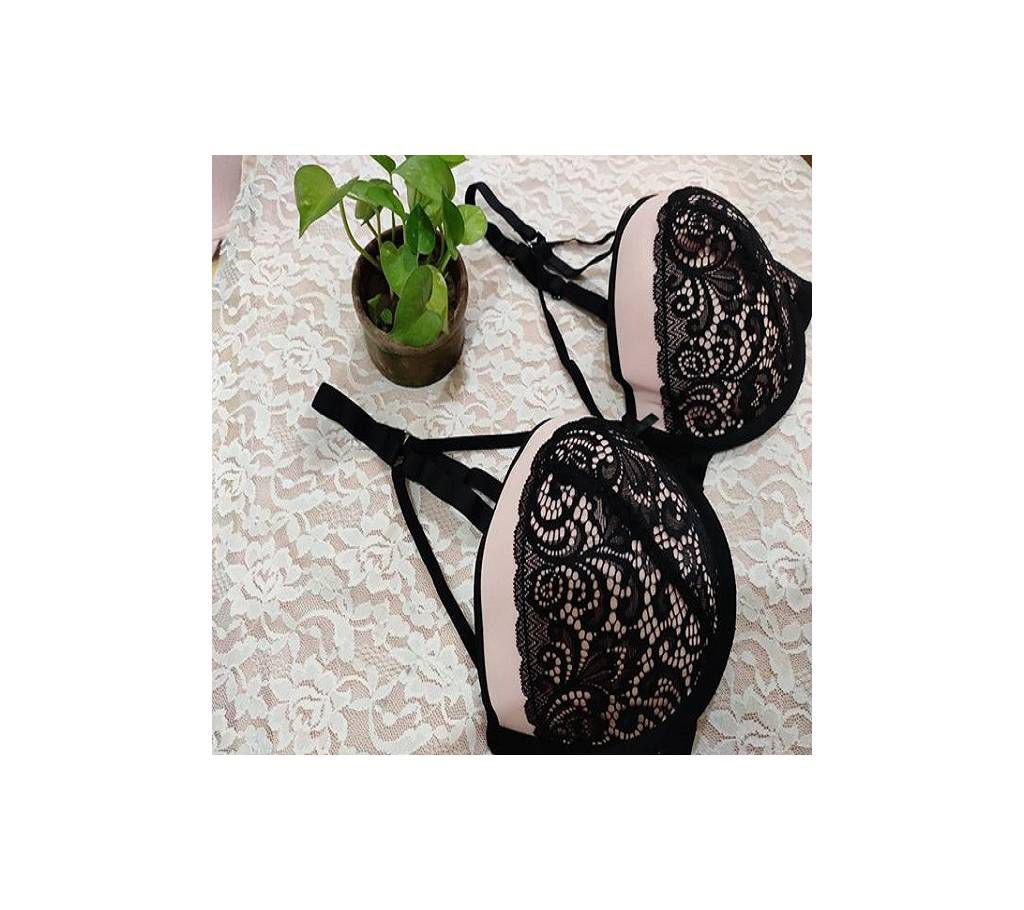 Women Floral Lace Bralette Padded Breathable Sexy Racer-back Lace Bra Bustier