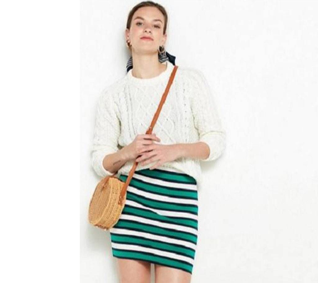 Striped short skirt for women