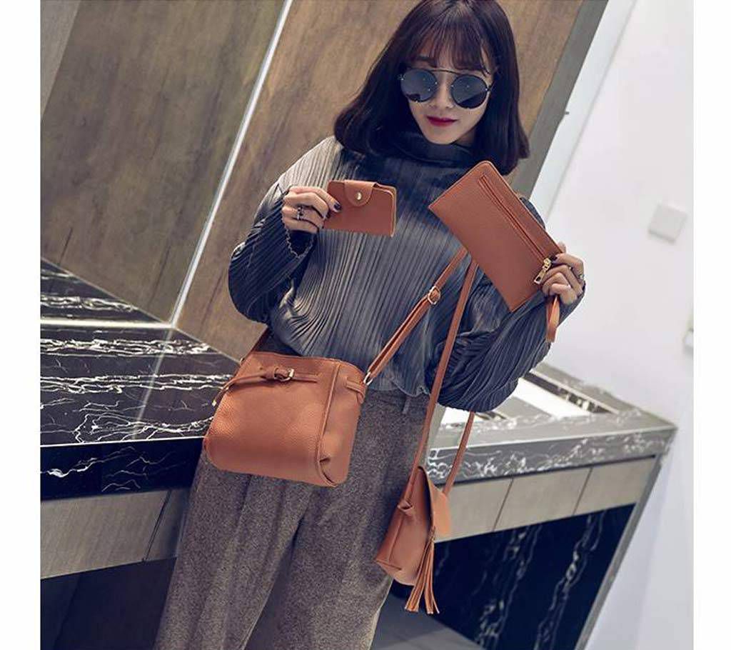 4 in 1 Korean Ladies PU leather handbag