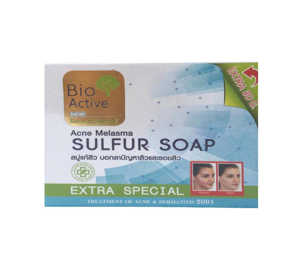 bio-active acne melasma sulfur soap-100gm-Thailand 