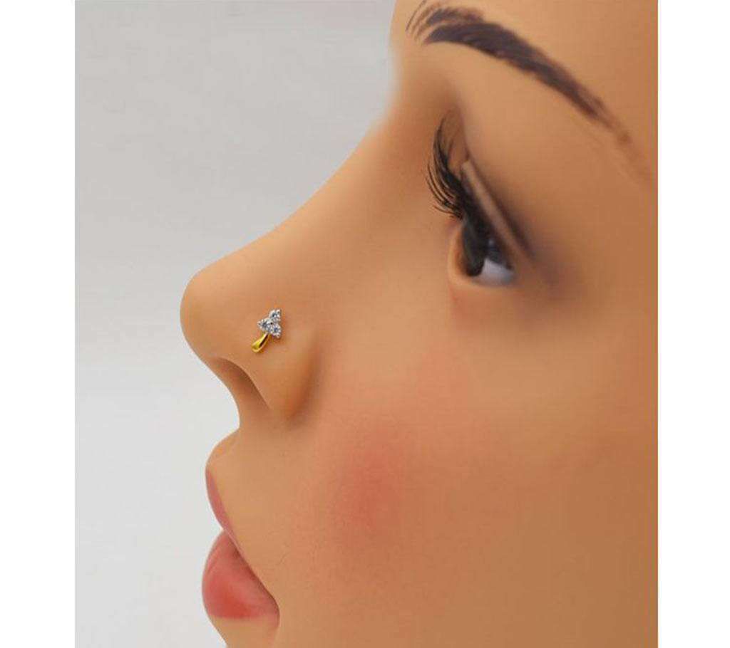 golden metal nose pin for women