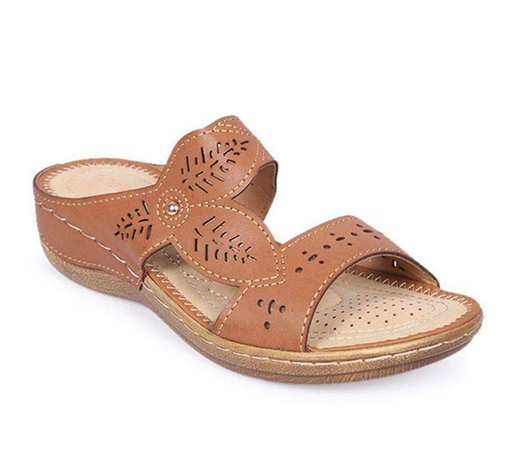 Nino-Rossi Brown Ladies Smooth Leather Semi- Heel Sandal