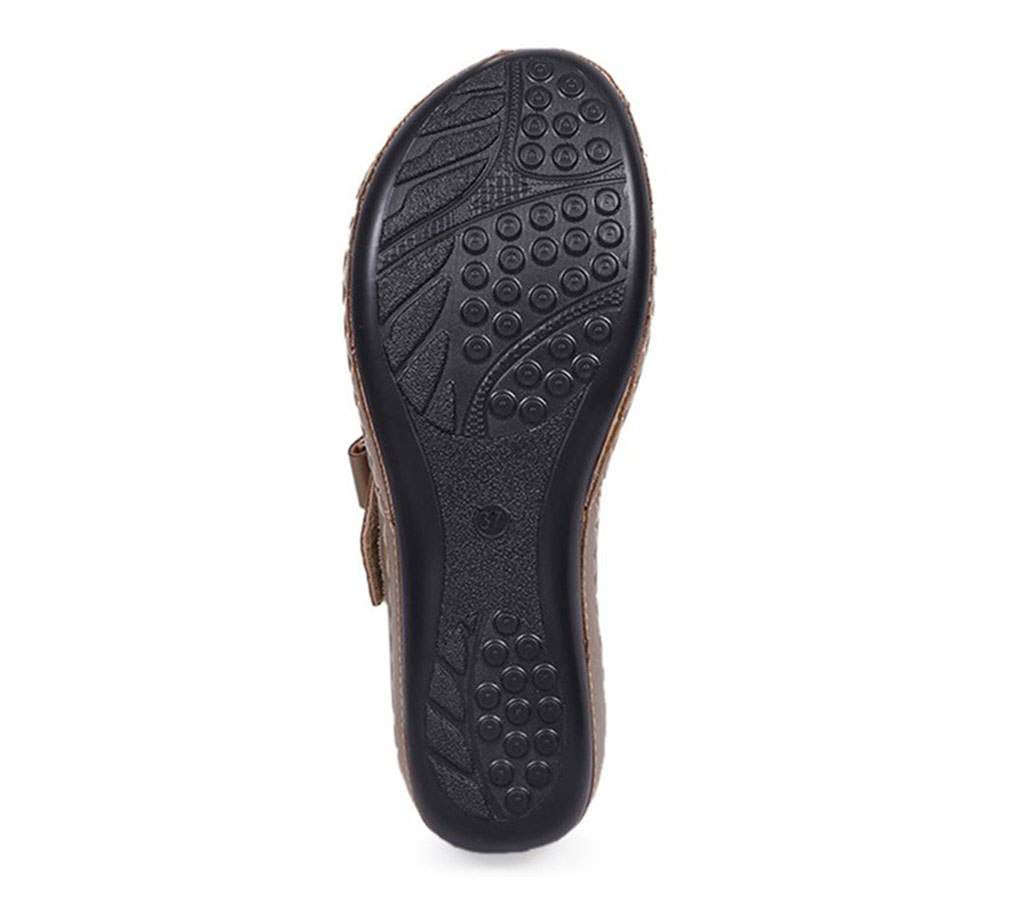Nino-Rossi Beige Ladies Smooth Leather Semi Heel Sandal