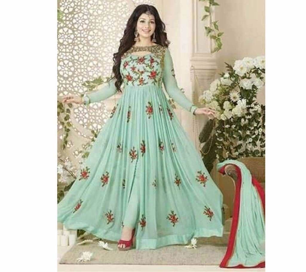 Semi stitched embroidery replica long suit 