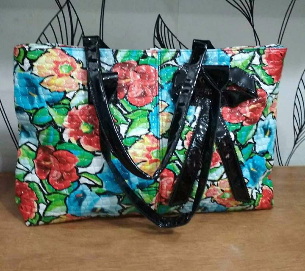 Floral Printed Multi Color Ladies Handbag