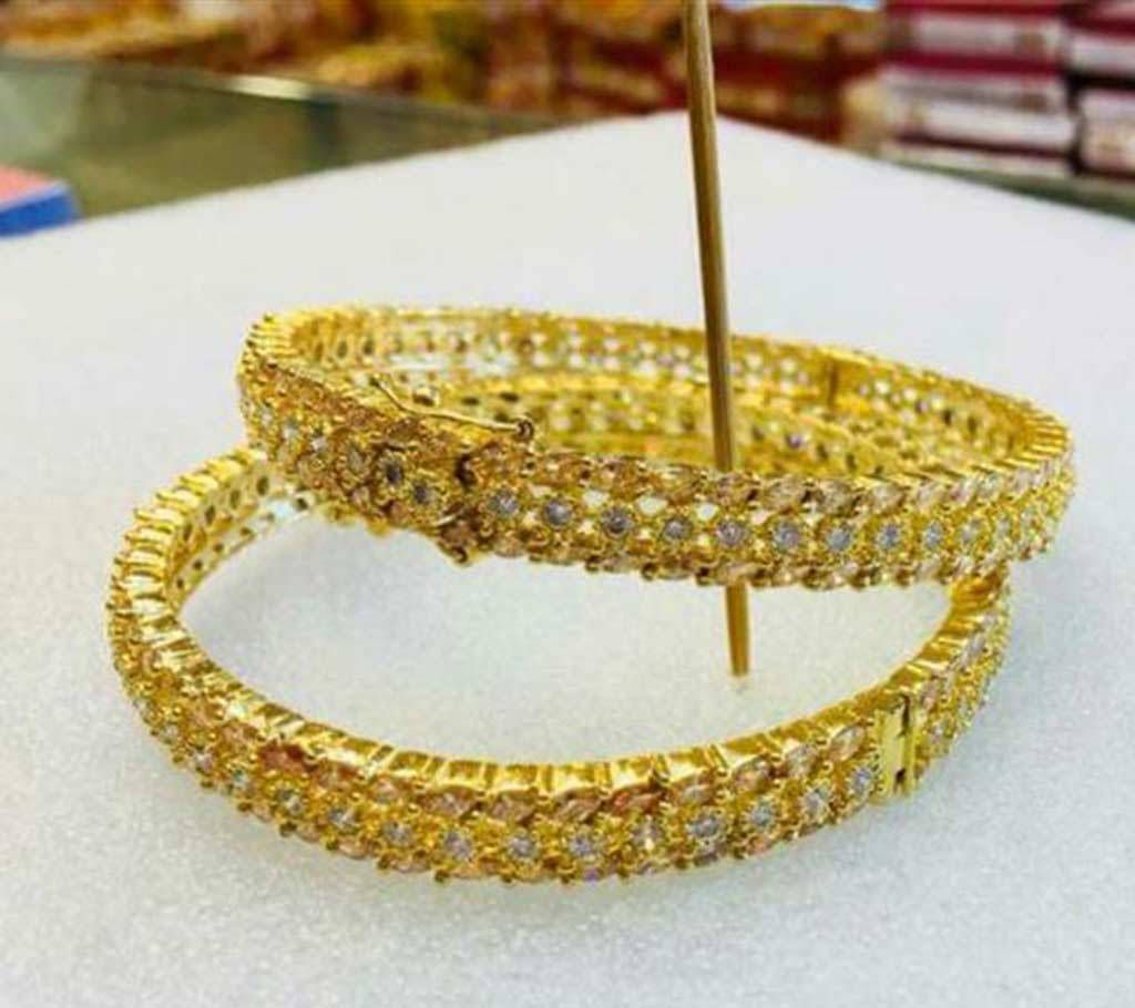 Gold Plated Stone Crafted Bangles 