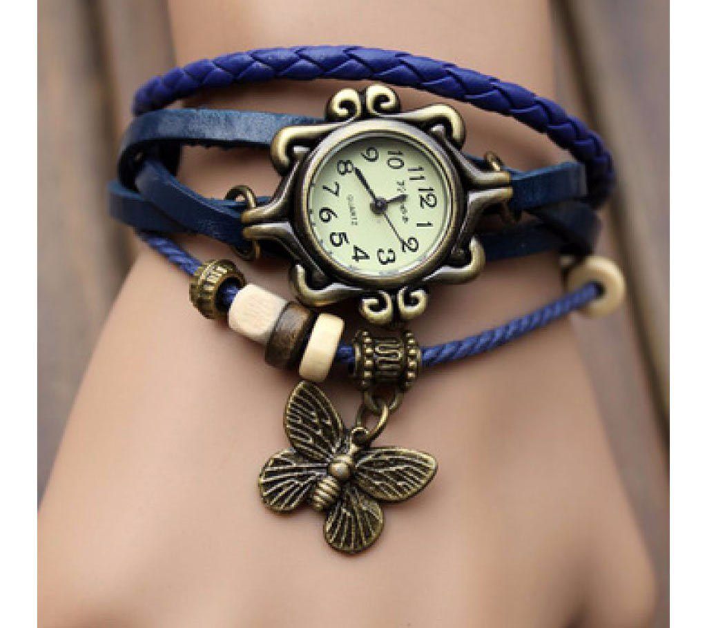 Butterfly shaped analogue wrist watch for ladies 
