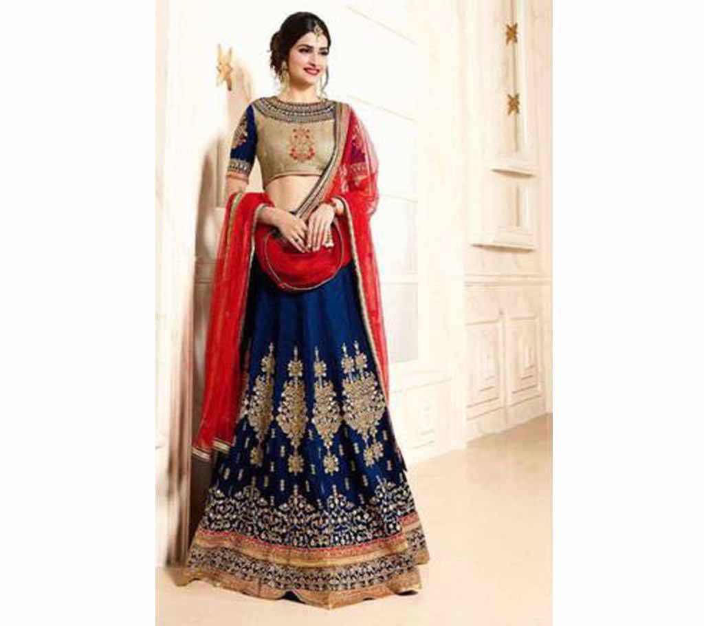 Indian Unstitched Soft Georgette Embroidery Lehenga- Copy