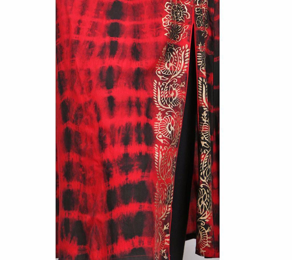 Red and black batik kurti