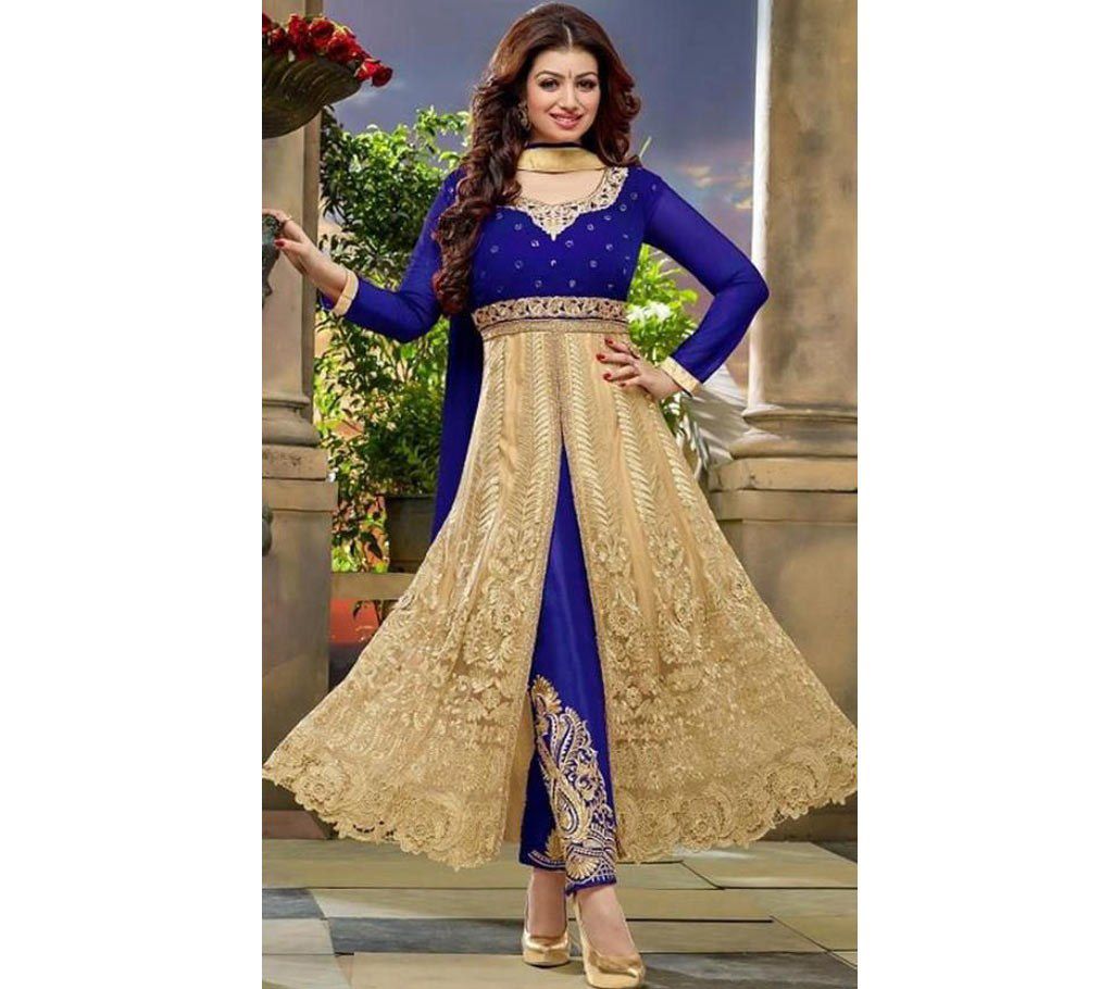 semi stitched Georgette embroidery long suit-copy  