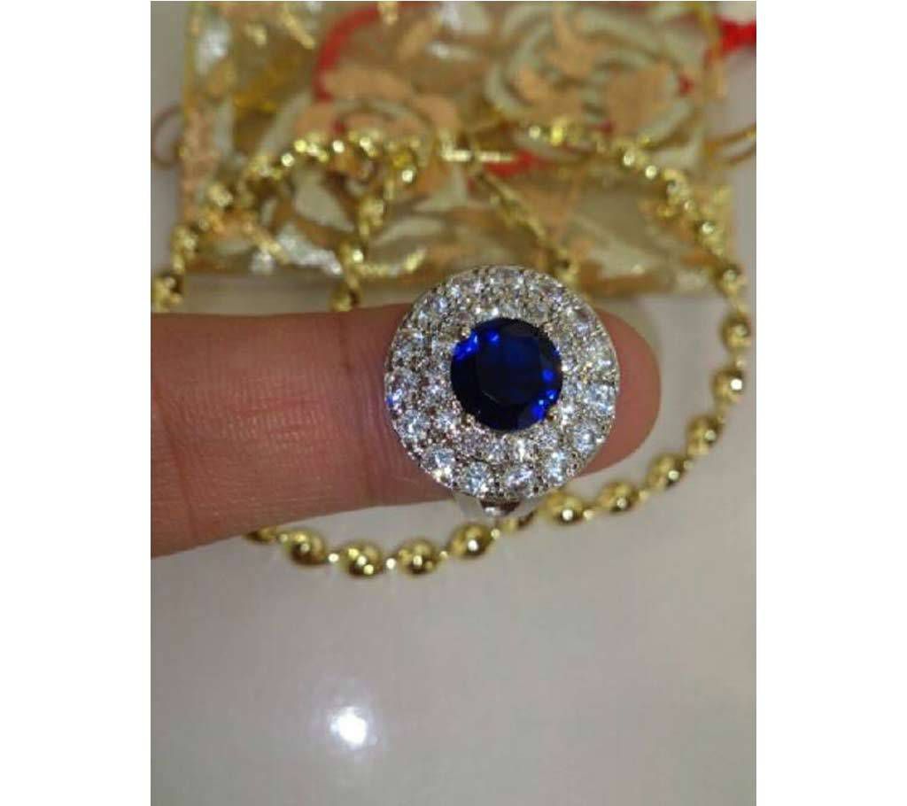 blue zircon finger ring for ladies 