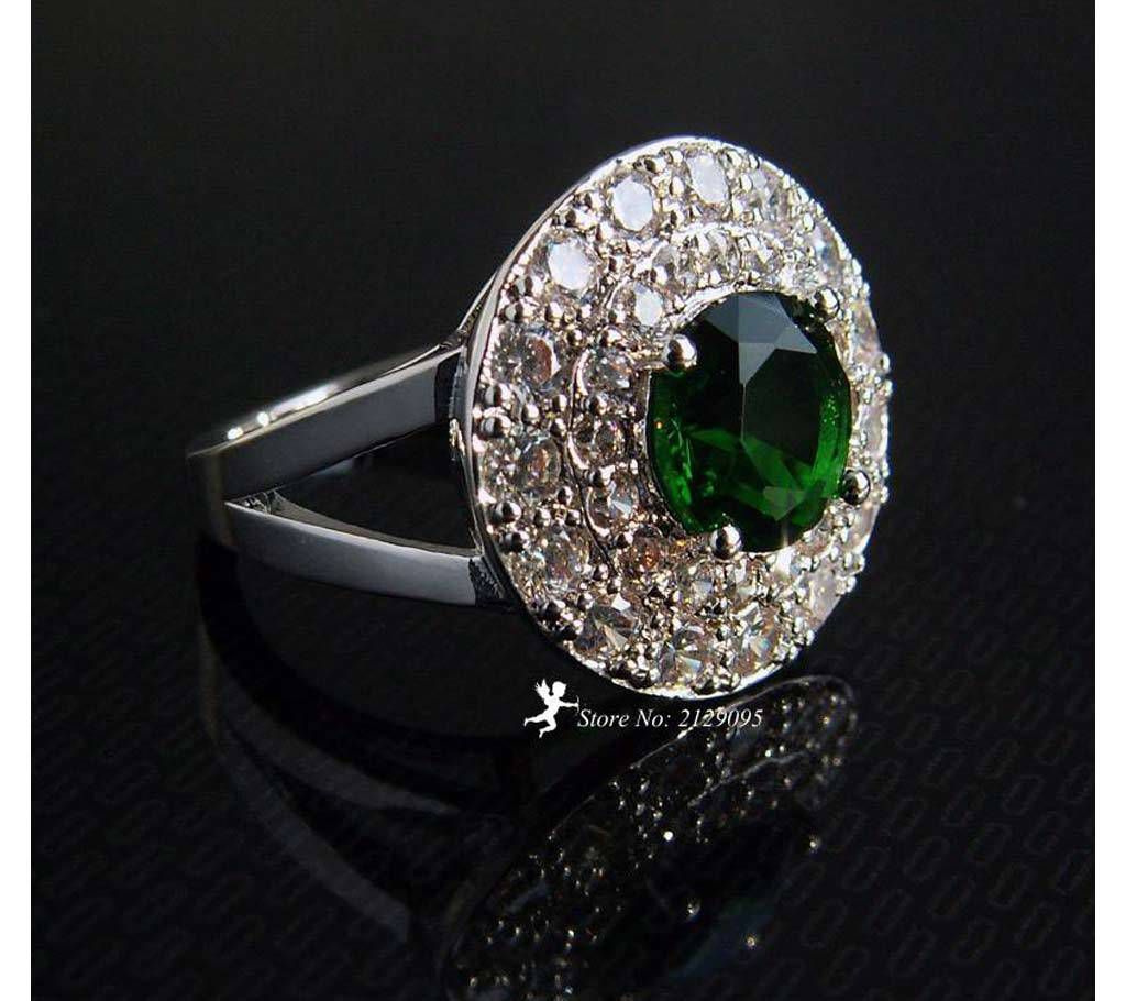 green zircon finger ring for ladies 